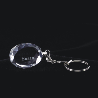 Crystal Oval-Facet Keychain Crystal Oval-Facet Keychain