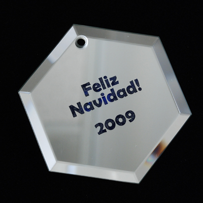 Mirrored Glass Hexagon Ornament Mirrored Glass Hexagon Ornament