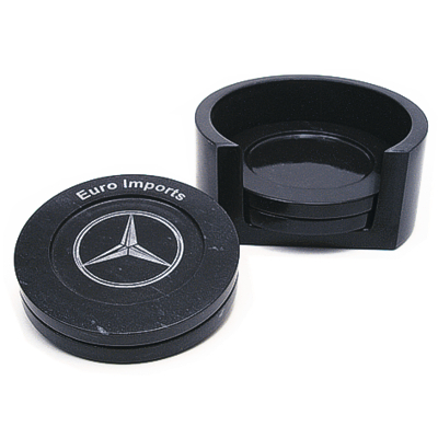 Marble Coaster Set (with Caddy) Marble Coaster Set (with Caddy)