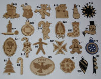 Wood Holiday Ornaments (B) Wood Holiday Ornaments (B)